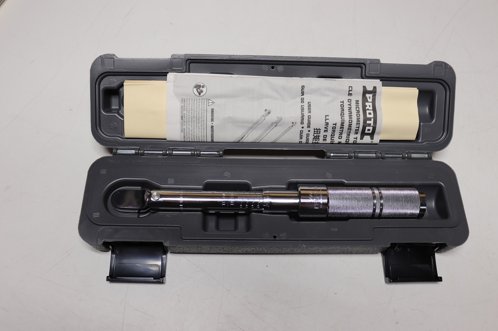 PROTO Micrometer Torque Wrench Foot-Pound, 1/4″ Drive 40-200in/lb 426F20
