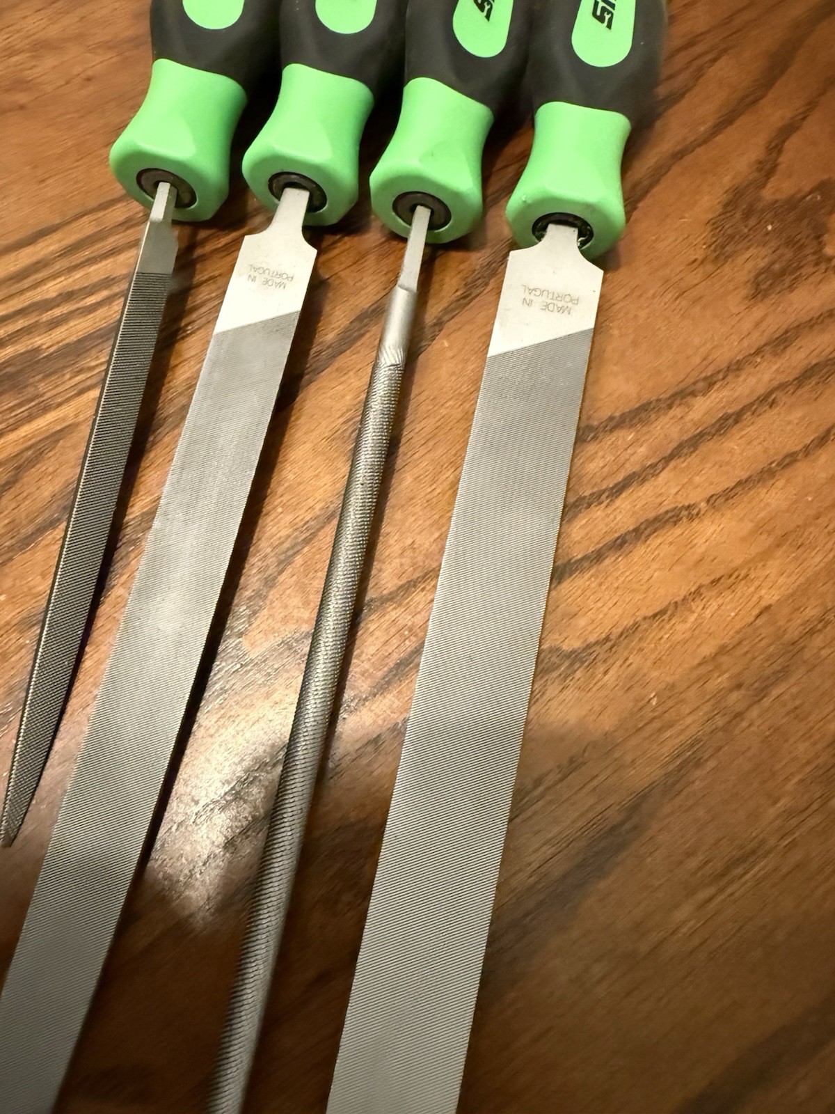 Snap on tools Green 4 pc file handle set with pouch SGHBF500AG NEW