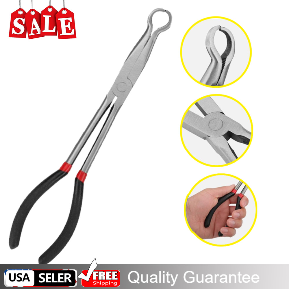 11″ Electrical Disconnect Long Spark Plug Removal Pliers For Car Connectors US