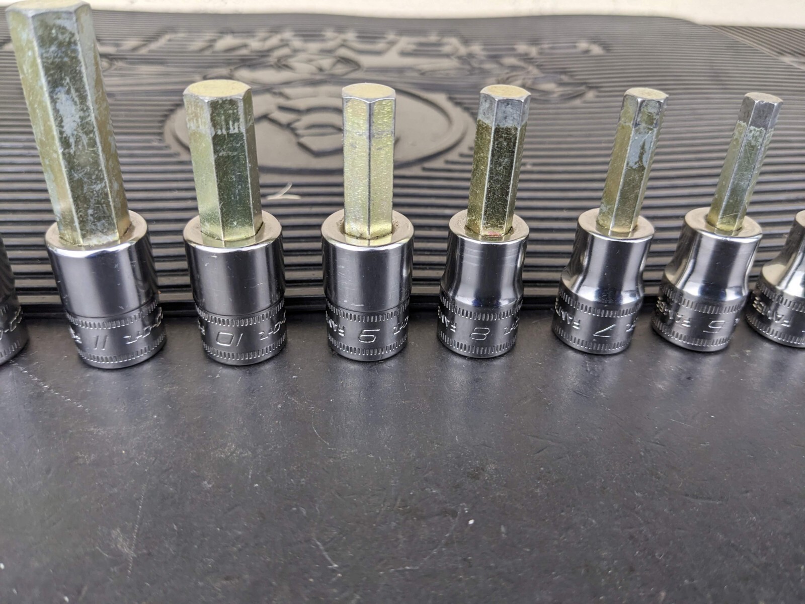 #be219 Snap-On 11pc Metric Hex Allen Socket Set 3/8″ Drive 4mm to 14mm 211EFAMY