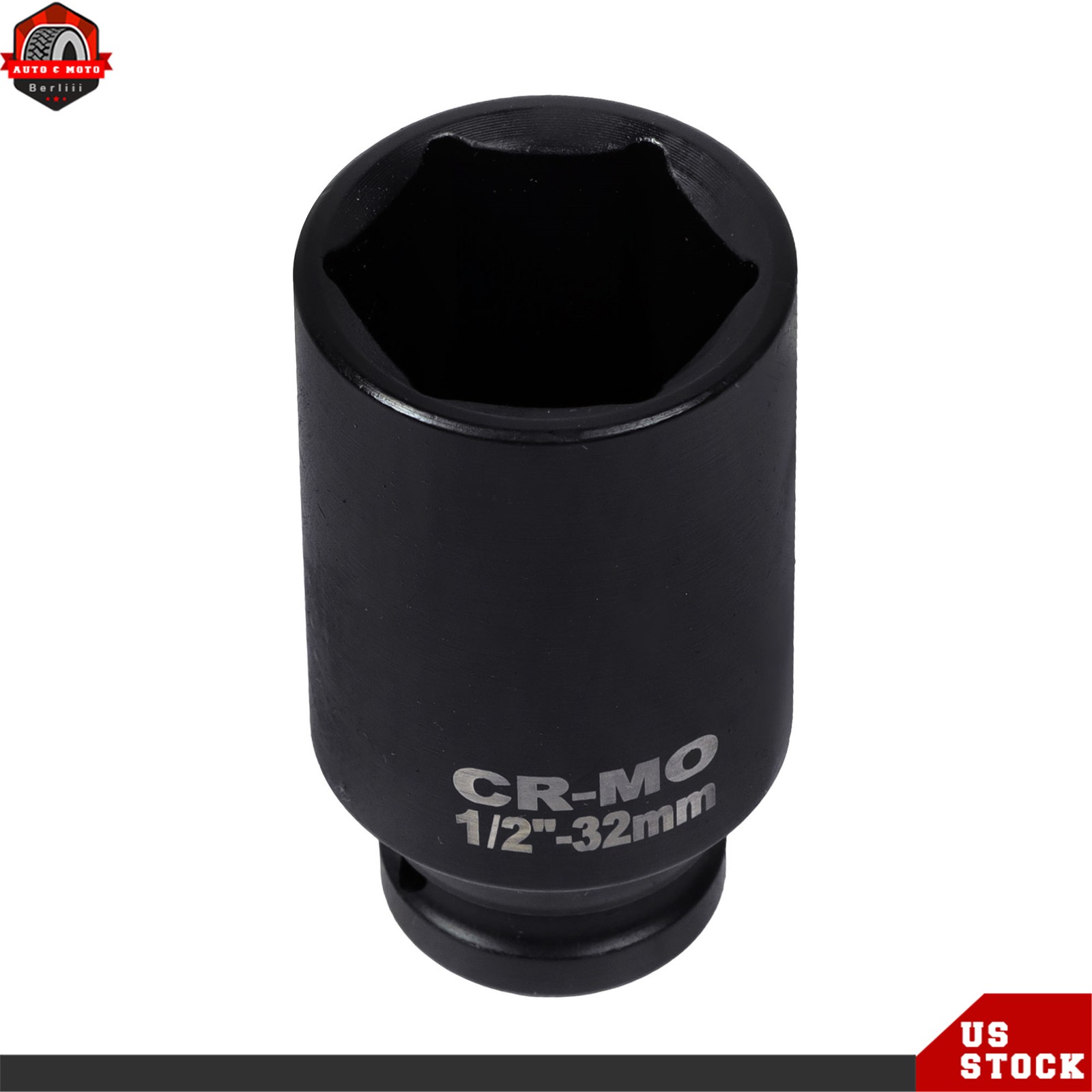 35pcs 1/2″ Inch Deep Impact Socket Set Drive 8-32mm Metric Garage With Case