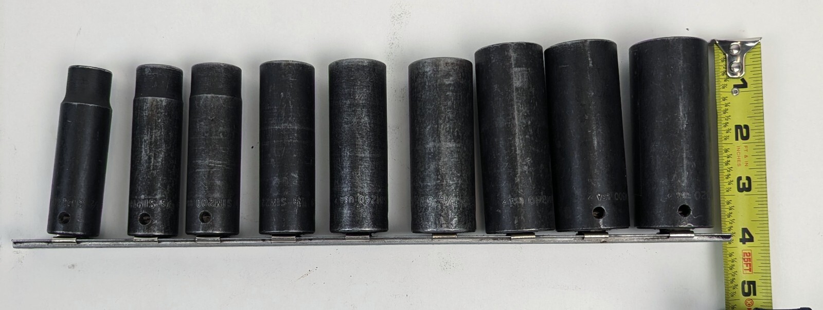 Snap-On SIM160 (1/2″) Thru SIM320 (1″) – 9 Piece – 1/2″ Drive SAE Impact Sockets