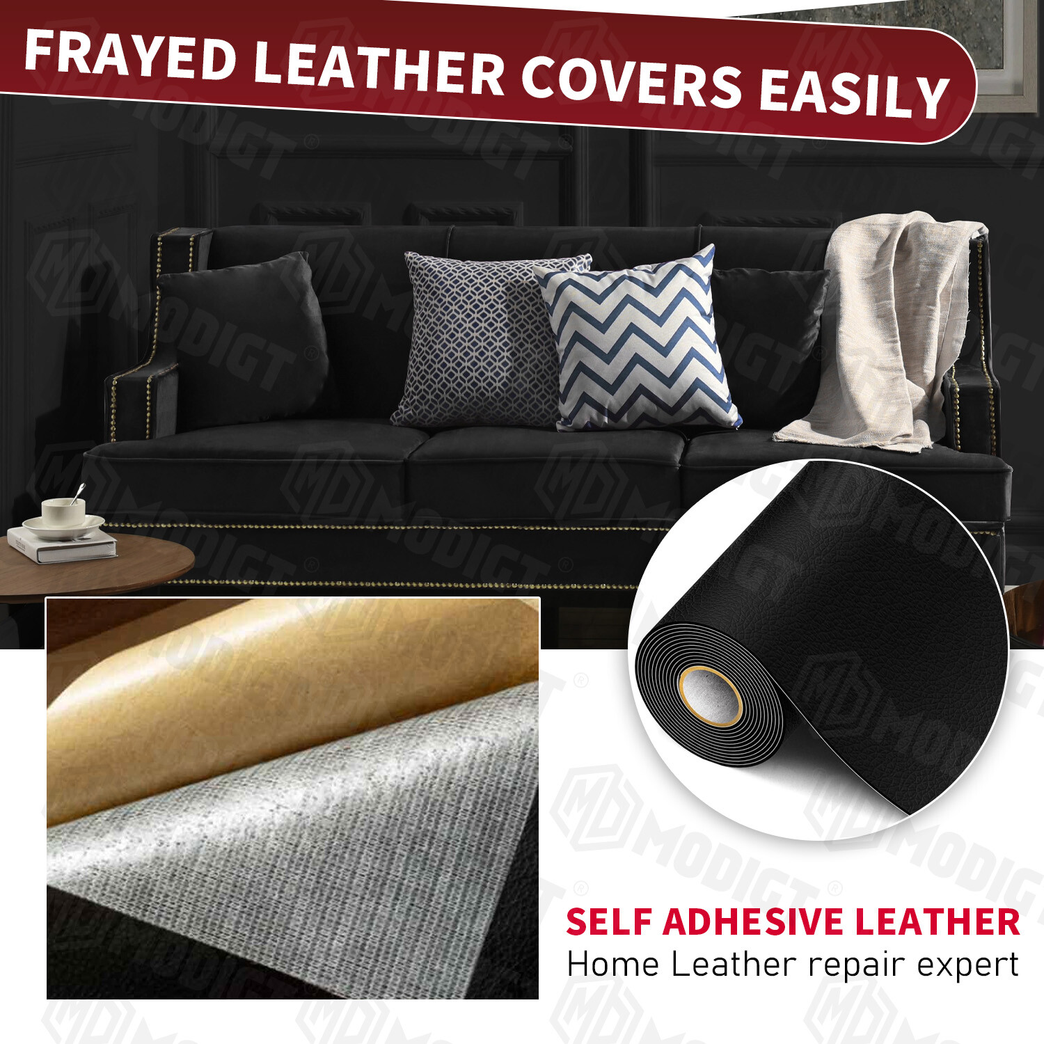 Leather Repair Tape Self-Adhesive Patch for Furniture Couch Car Seat Vinyl Chair