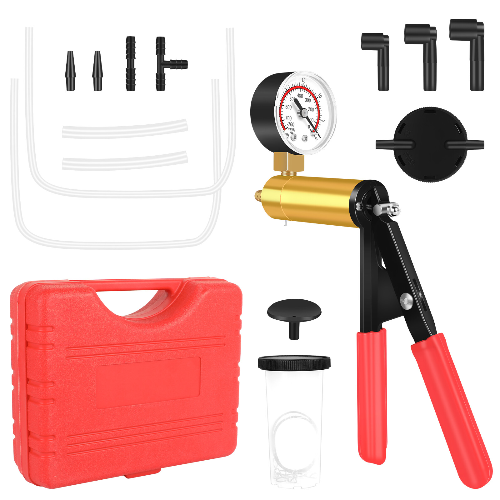 Car Brake Fluid Bleeder Kit Hand held Vacuum Pressure Pump Tester Tool Set US