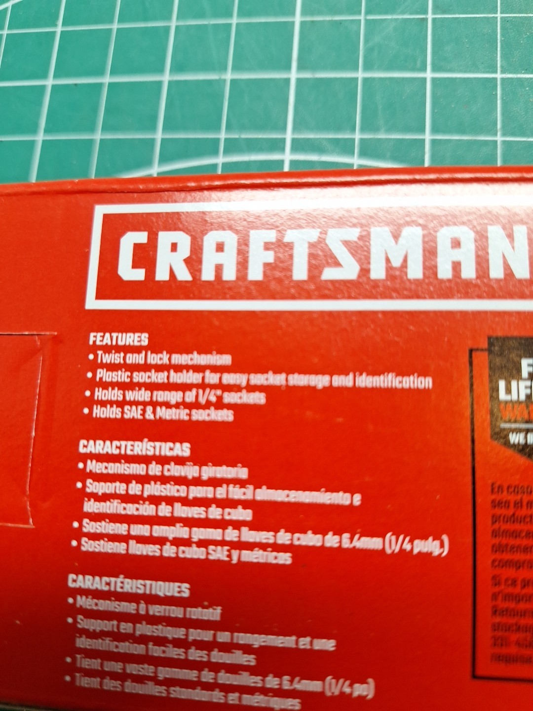 Craftsman 1/4 Socket Tray Twist Lock MM SAE