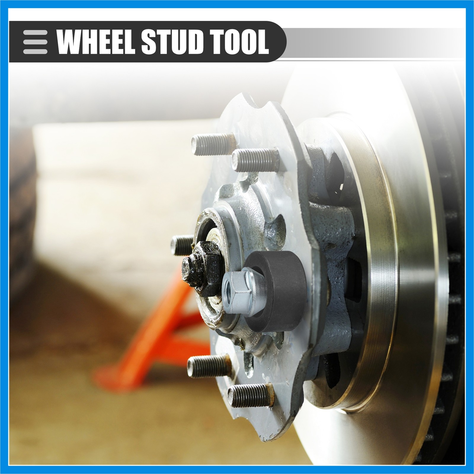 Wheel Stud Installer Tire Studding Tool W/ Hex Wheel Lug Nuts Silver Tone