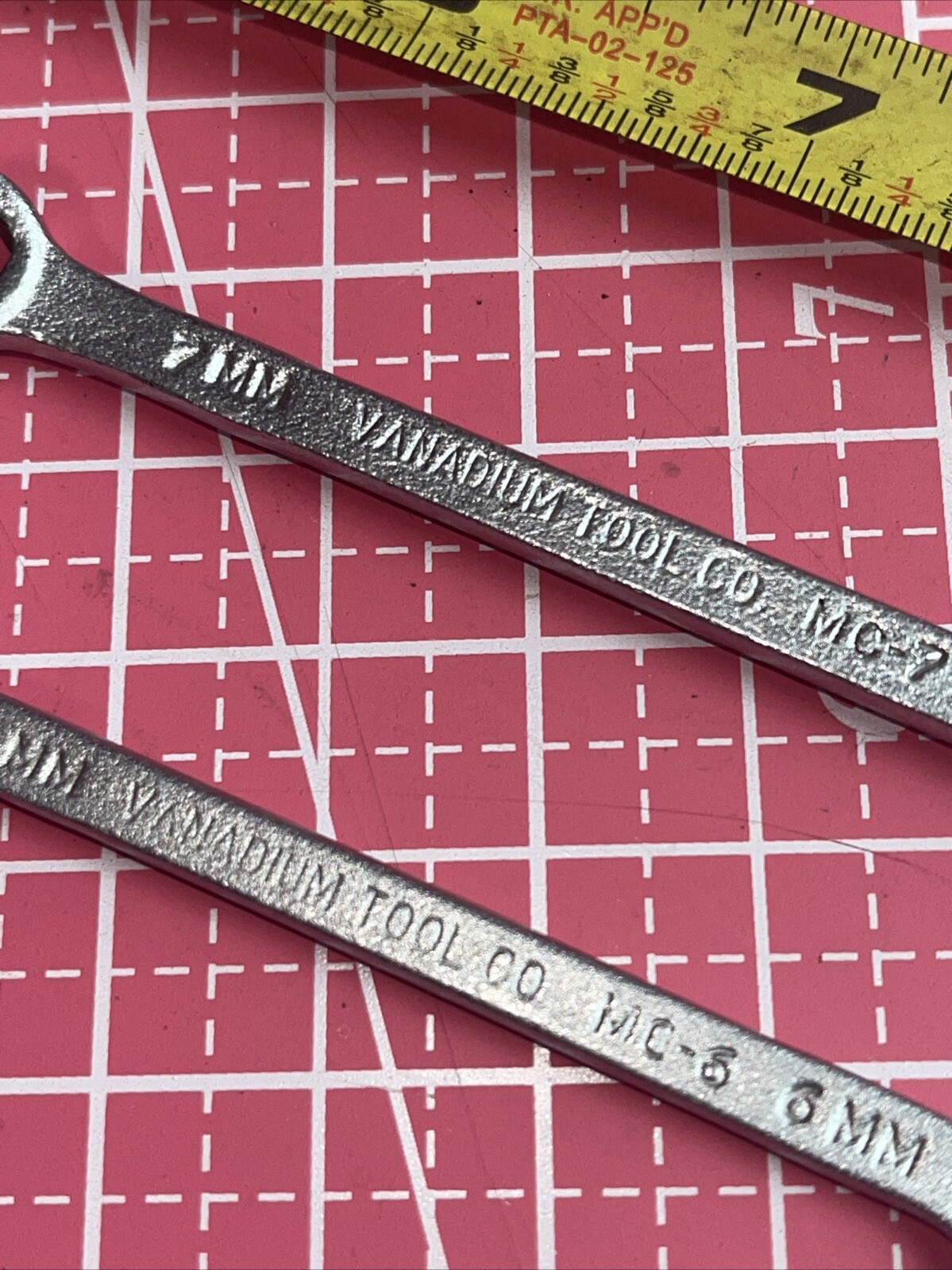 2 Piece Vanadium Tool Co Metric 6 Point Combination Wrench Set 6 7 Mc7 Mc 6 Mint