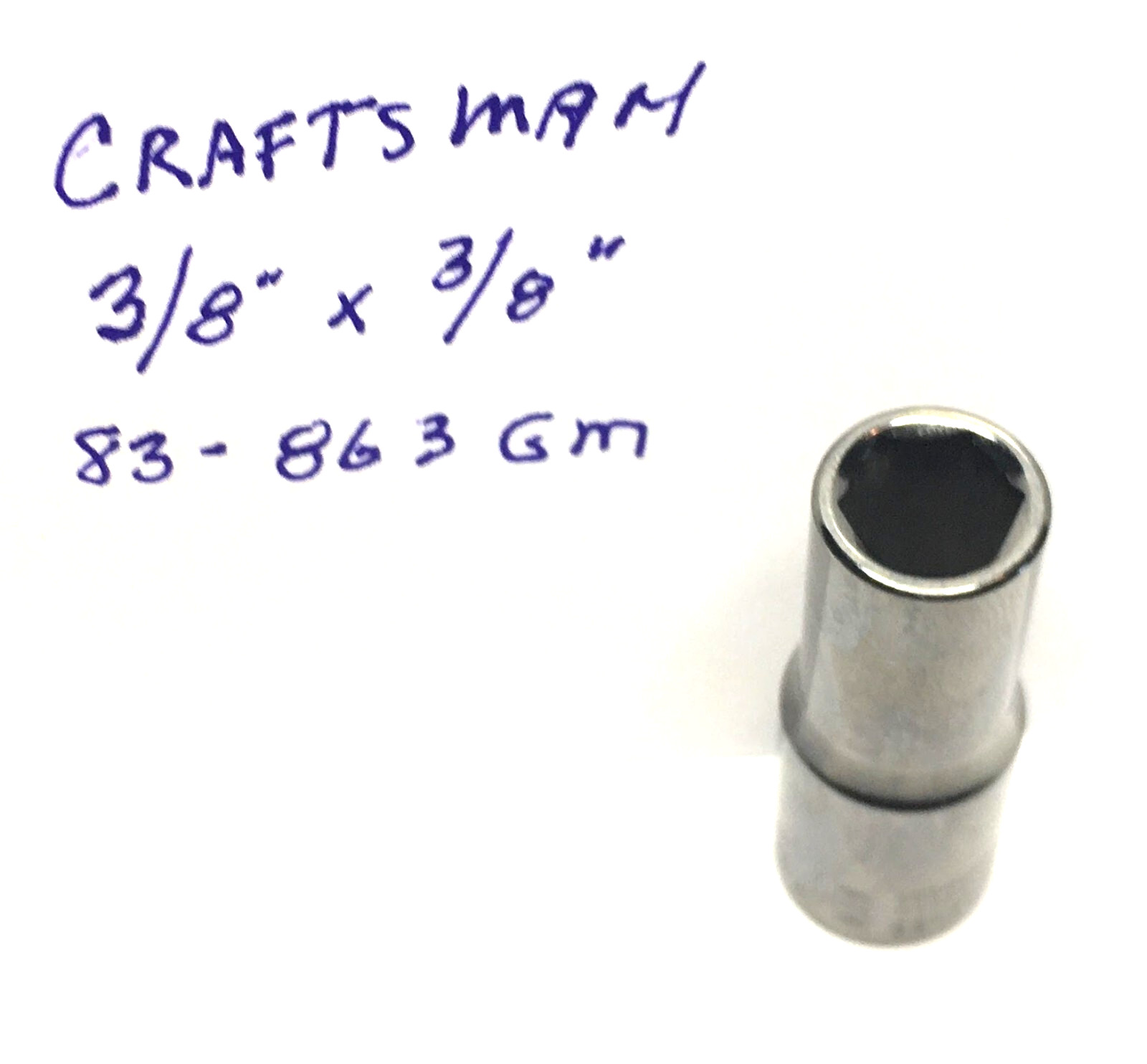 Craftsman  3/8″ x 3/8″ Dr Deep Socket 83-863GM Gunmetal Chrome 6Pt Free Ship