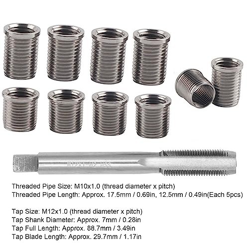 Spark Plug Thread Repair Tool Kit – High Speed Steel Tap with M10 & M12 Inserts