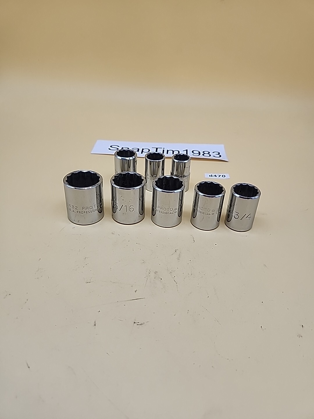 Proto 1/2″ Drive Sockets 1″, 15/16″, 7/8″, 13/16″ ,3/4, 11/16, 5/8, 9/16