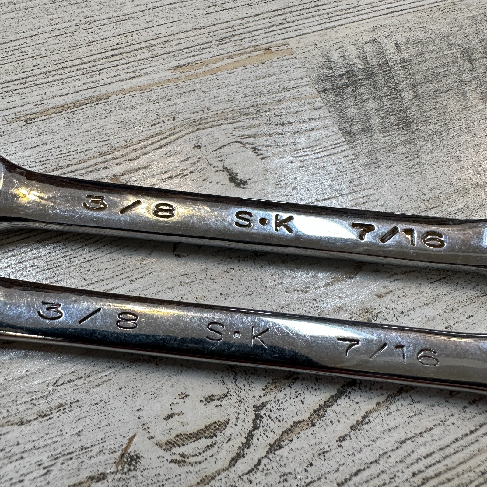 SK USA 3/8″ x 7/16″ Open End Flare Nut Wrench F1214 Lot of 2
