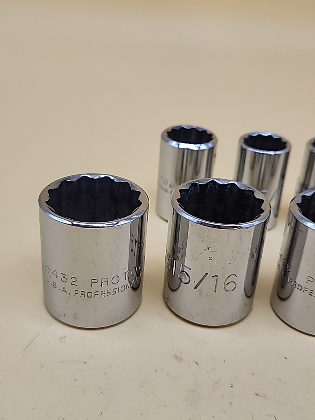 Proto 1/2″ Drive Sockets 1″, 15/16″, 7/8″, 13/16″ ,3/4, 11/16, 5/8, 9/16