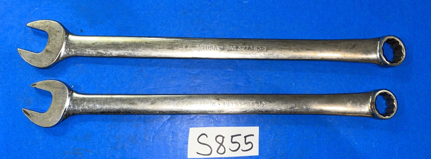 SNAP-ON TOOLS 2 PIECE SAE. EXTRA LONG COMBINATION WRENCHES 7/8 & 15/16