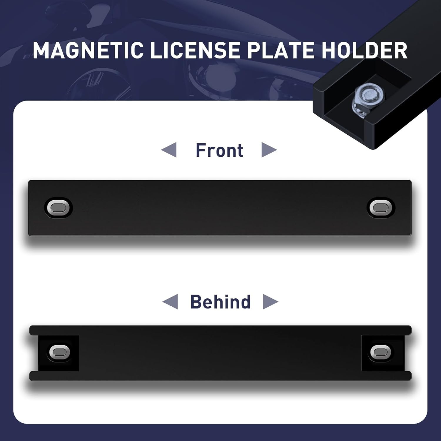 2 Pack Magnetic License Plate Holder，Temp Tag Holder for Car Dealer License P…