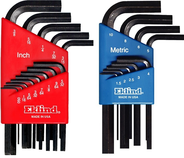 Eklind 22 Piece Hex L-Key Set Metric and SAE Alloy Steel Tool Set 10122