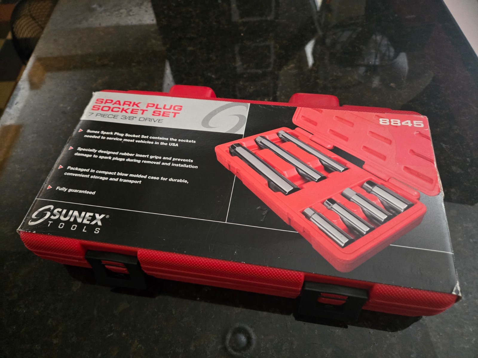 SUNEX TOOLS * 7-pc 3/8″ drive SPARK PLUG SOCKET SET #8845 * BRAND NEW