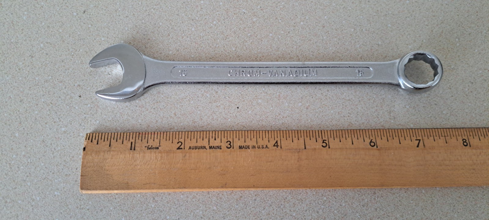 WRENCH/COMBO 15mm DIN 3113A HR Chrome Vanadium -NEW! Metric SAE Polished Chrome