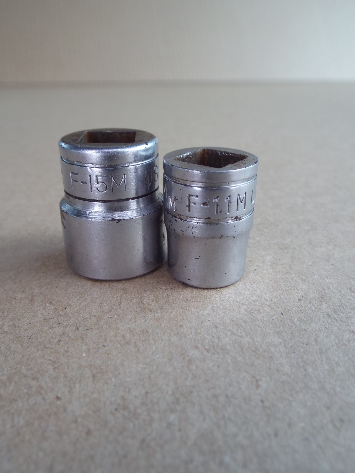 VTG Snap-on Socket Lot 11m & 15mm 3/8 Dr 12 Pt USA Made Work Well (Please Read)