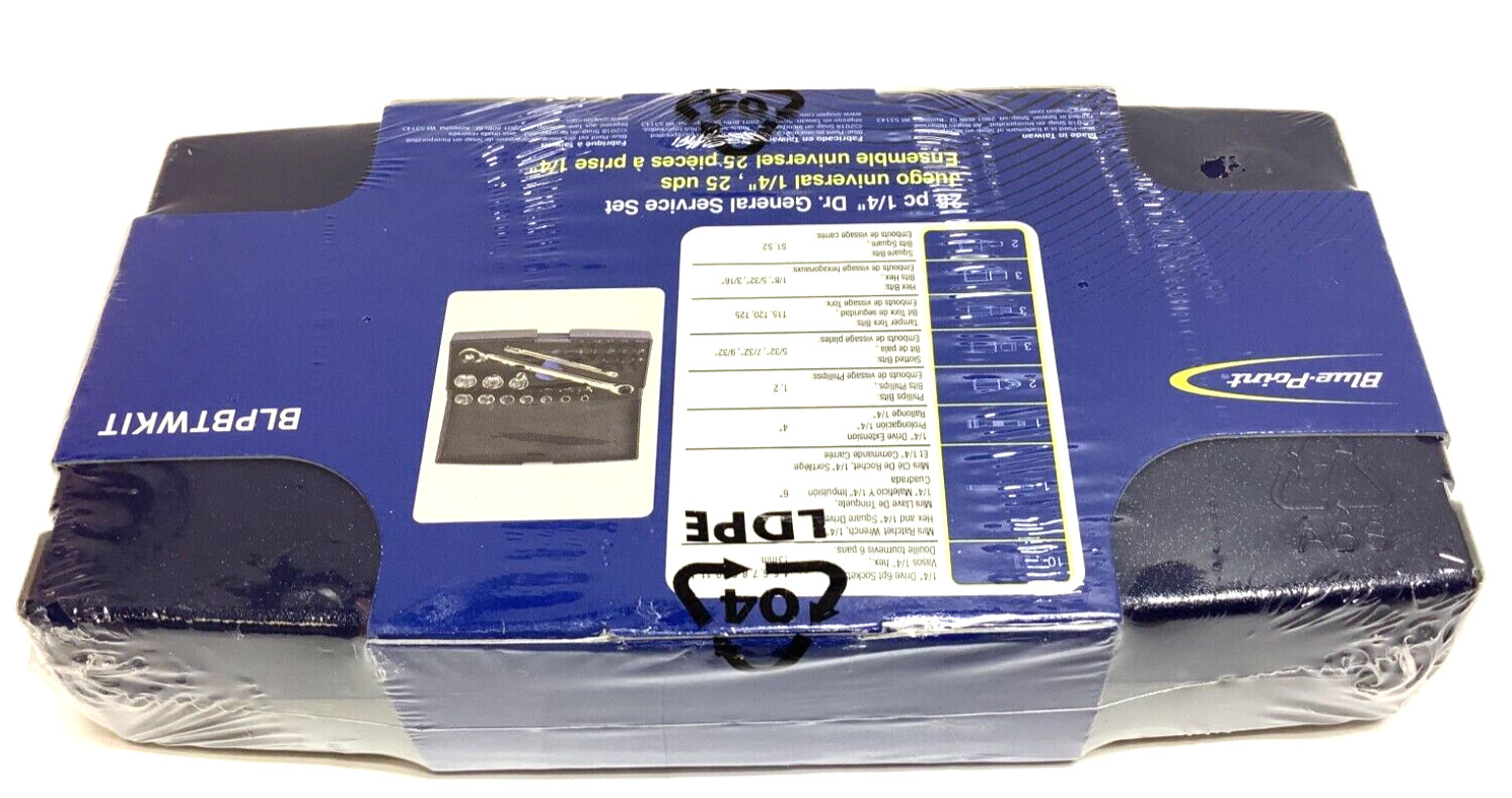 NEW Blue-Point BLPBTWKIT 25-piece 1/4″ drive Socket / Hex Bit Ratchet Set Sealed