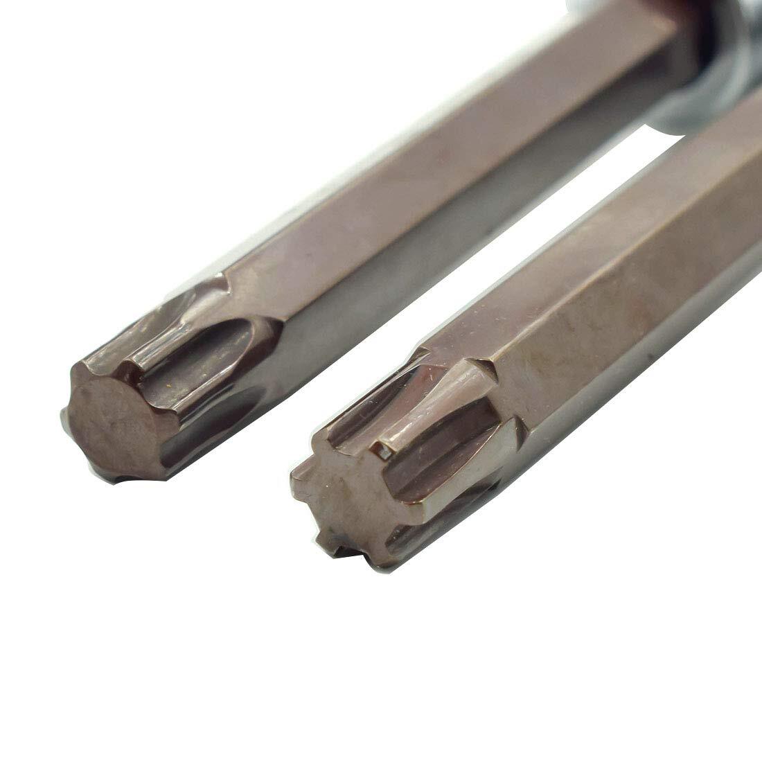 2pcs T52 Torx Socket S2 Steel 125mm Length1/2″ Dri