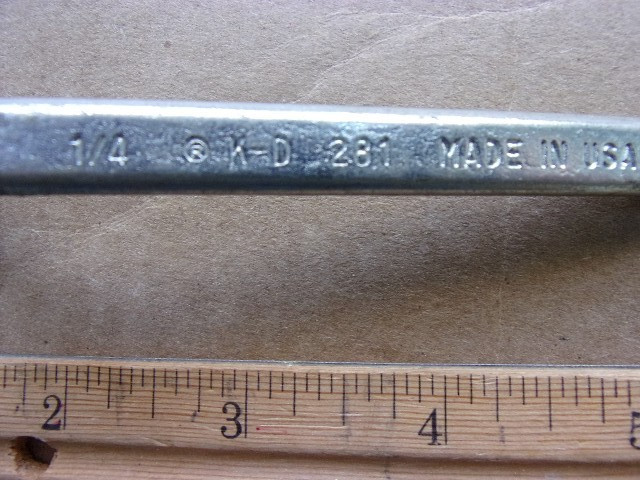 KD SPECIAL WRENCH NUMBER 281 1/4 SQUARE 7/16