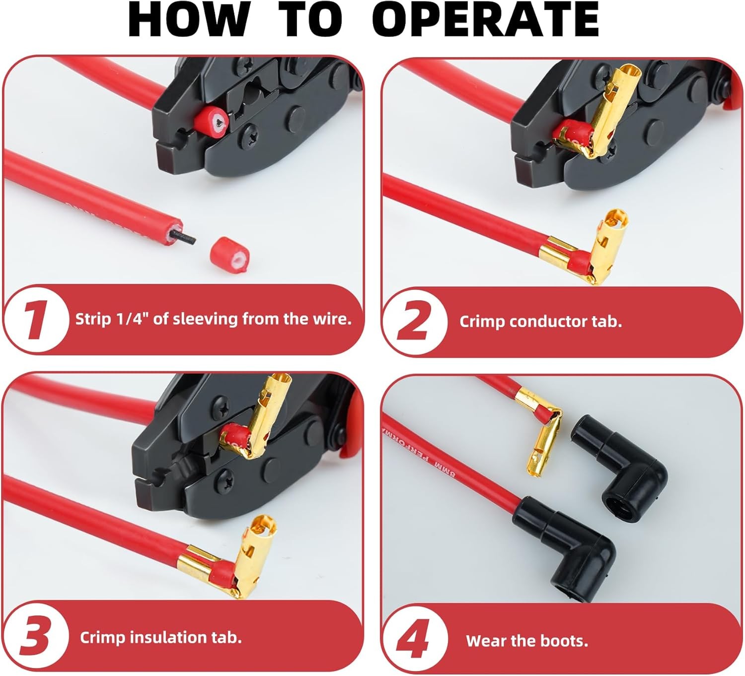 Spark Plug Wire Crimping Tool Kit, Ratchet Crimper for Crimping…