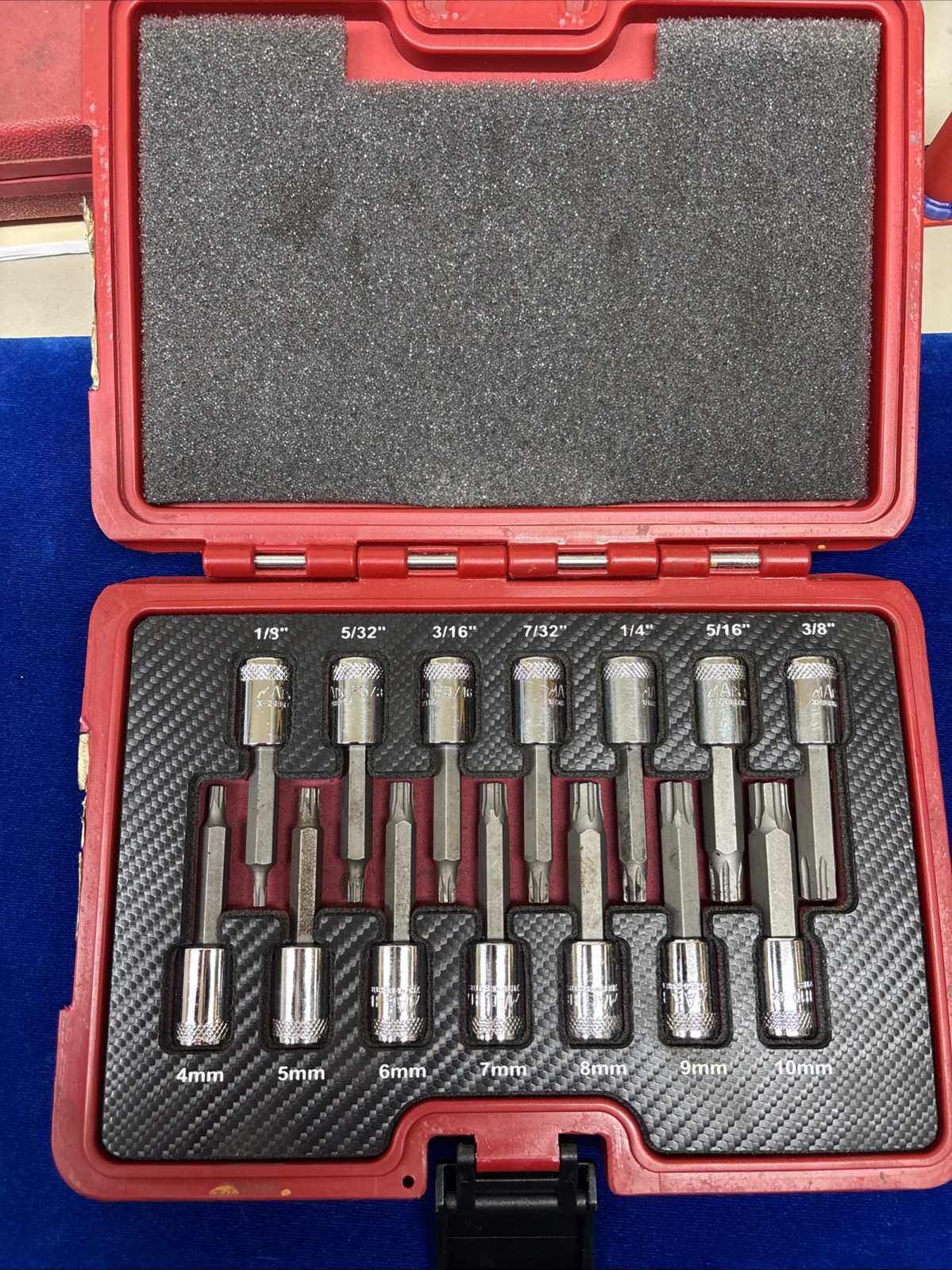 Mac Tool Sxh14rbrt 14pc Sae / Metric Hex Driver Set Rbrt Grip edge Nice!!!