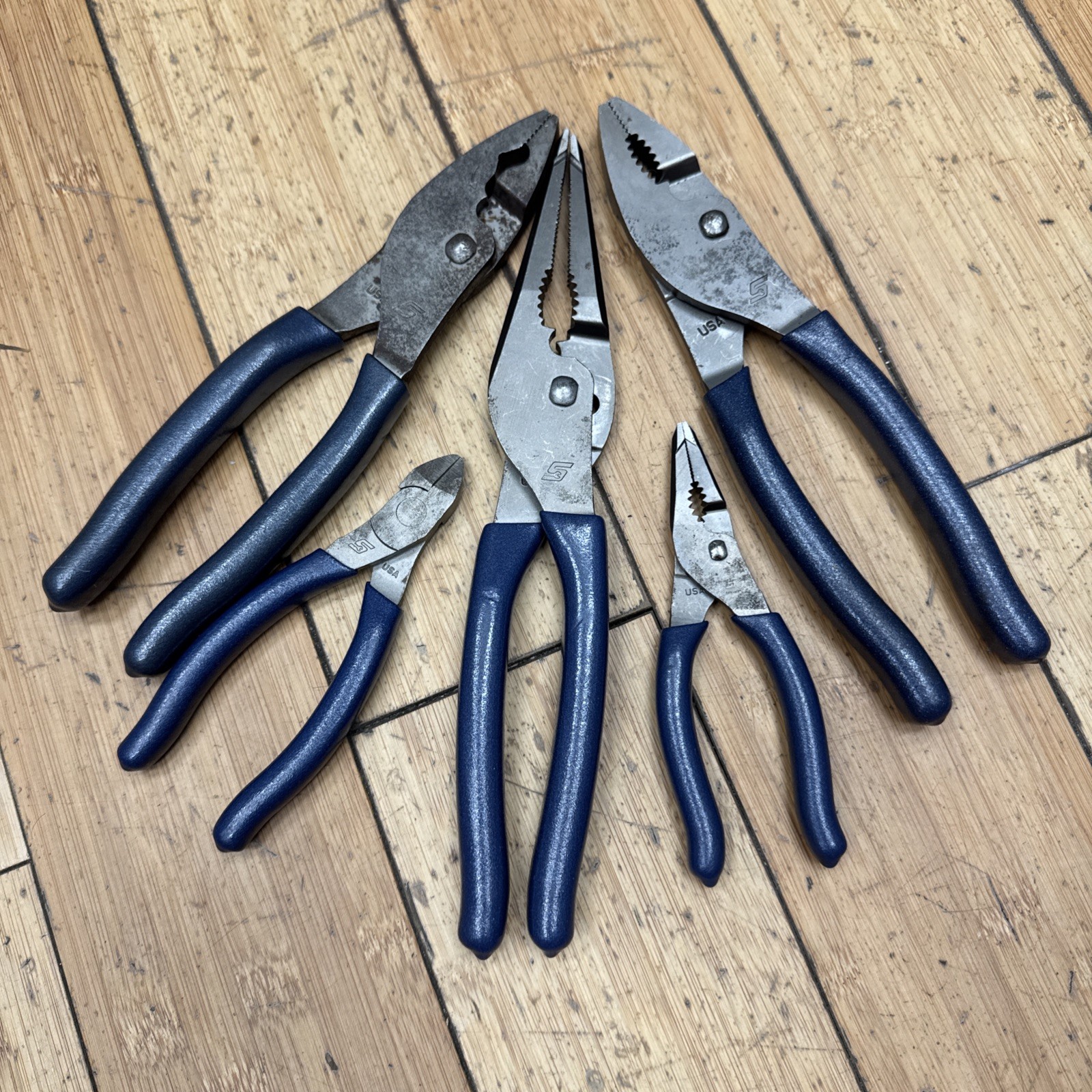Snap-on PL347ACFMB POWER BLUE 5pc Soft Grip Joint Pliers 85acf2 Ln44bcf 4