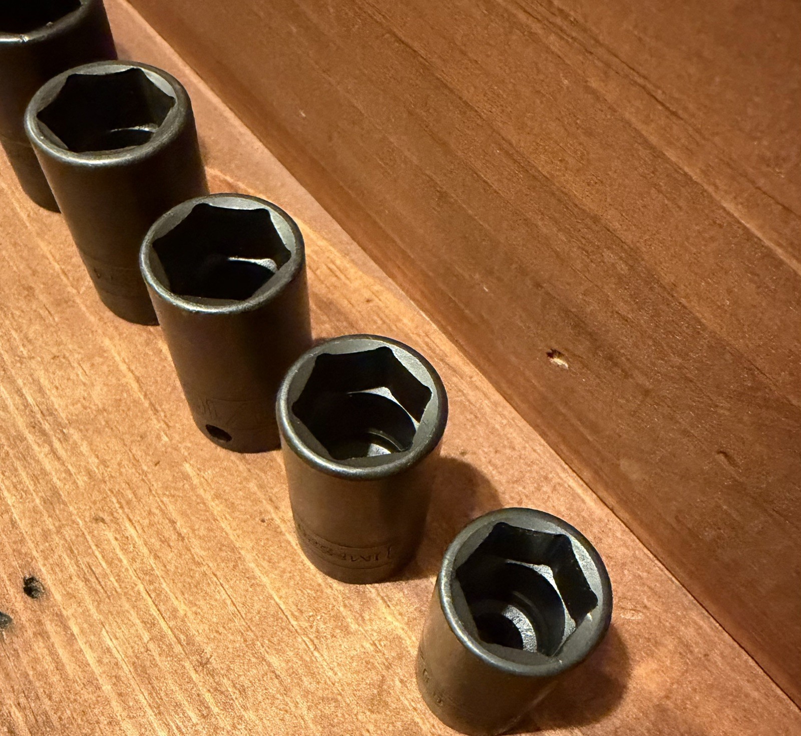 Snap on 3/8” Drive 10Pc 6pt SAE Semi Deep Impact Socket Set 5/16-7/8”, 210IMFSYA