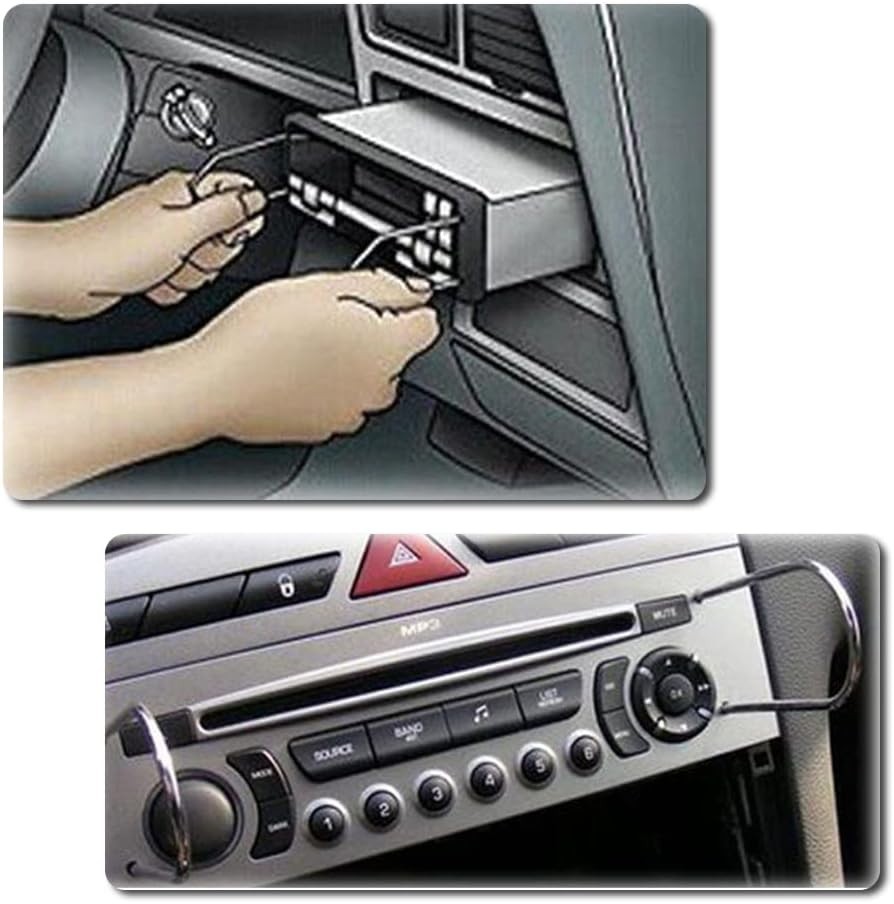 Durable U-Shaped Car Radio Pry Tools – 2PCS Stainless Steel Kit for Vehicles