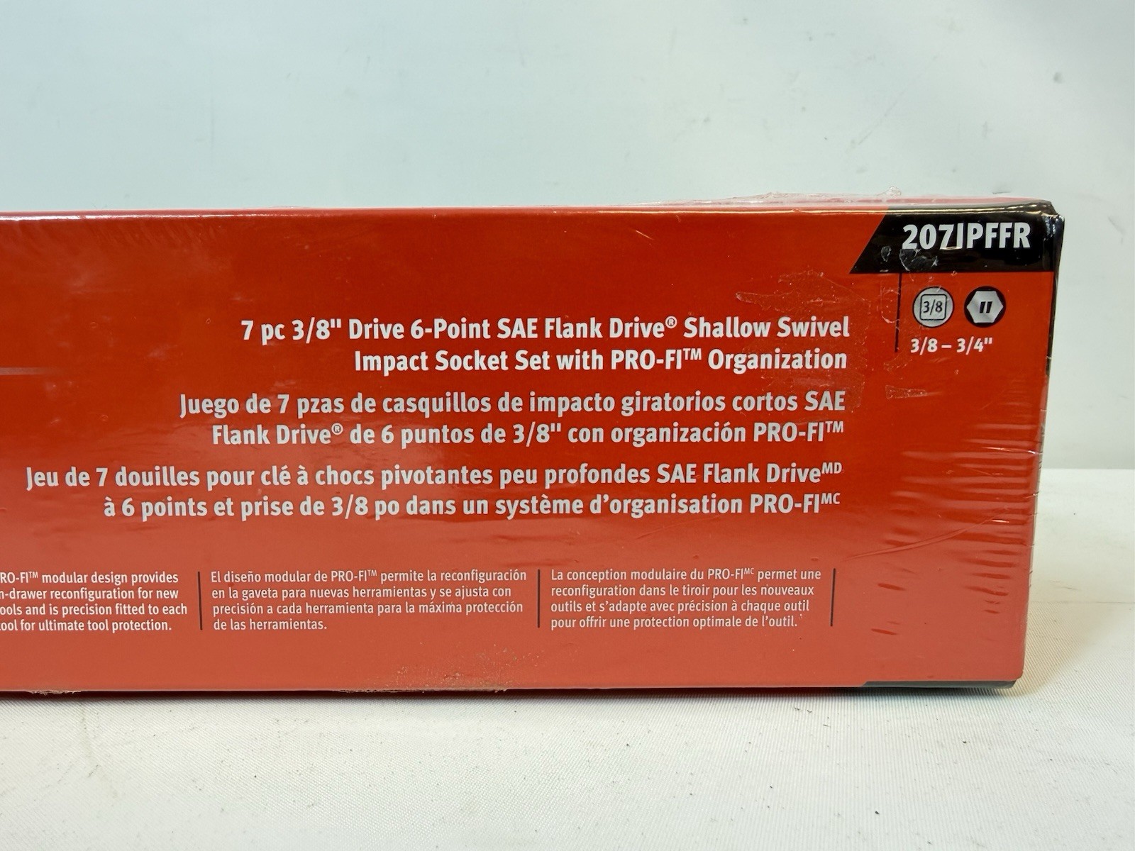 NEW Snap On 207IPFFR 7pc Drive 6Point SAE Flank Drive Shallow Swivel 3/8″-3/4″