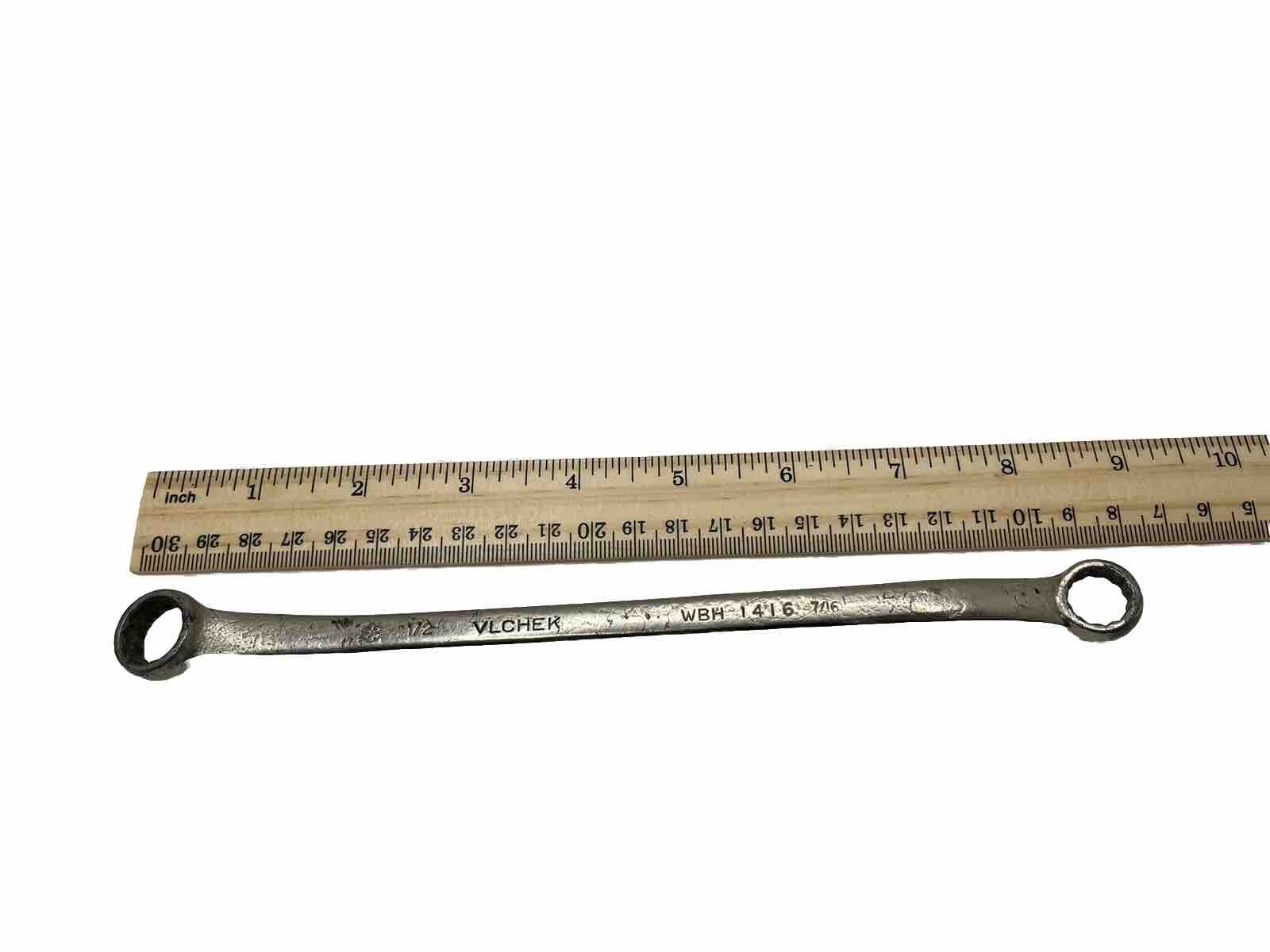 Vintage VLCHEK USA WBH 1416 7/16″ x 1/2″ SAE Double Box End Wrench! Made In USA!