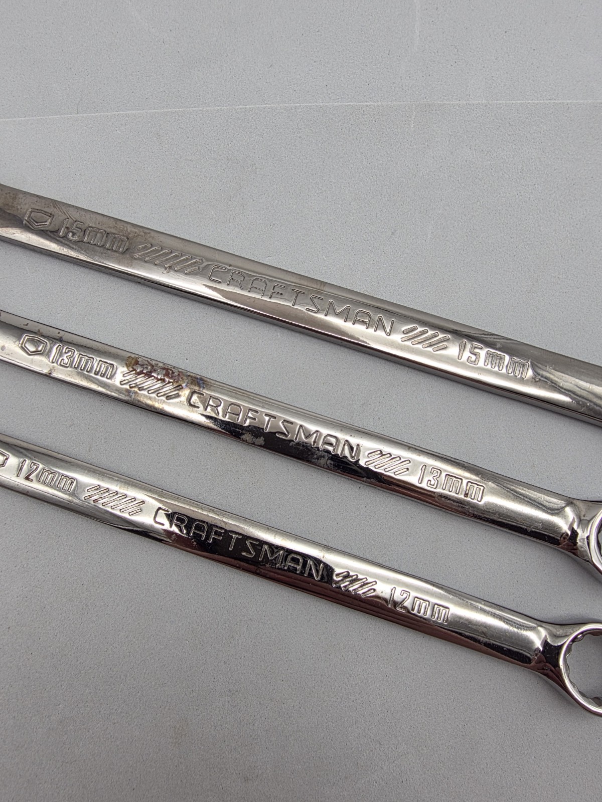 Craftsman Tools Combination Wrenchs 15mm,13mm,12mm 81-976,974,973GM