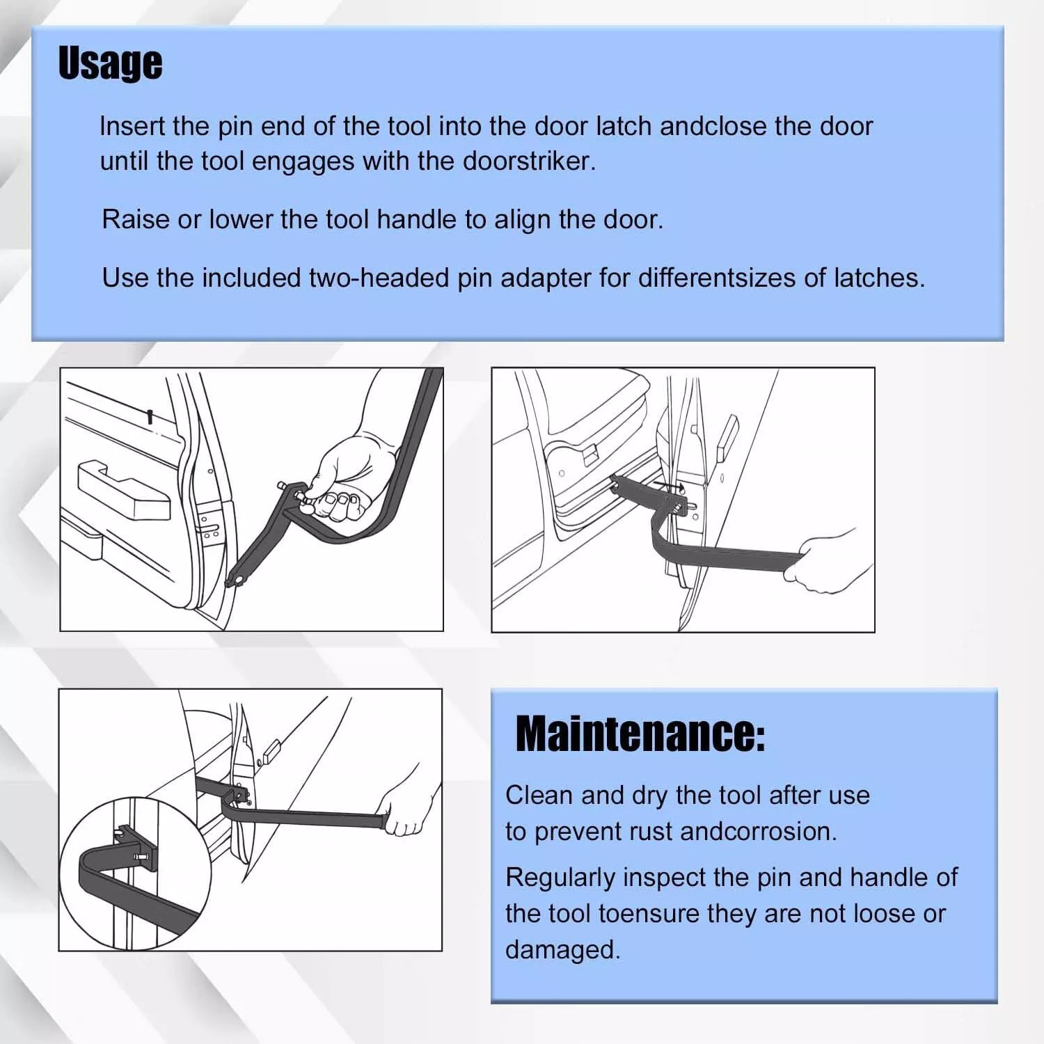 65800 Door Adjuster Alignment Tool for Both Bolted & Welded Hinges For Most Cars