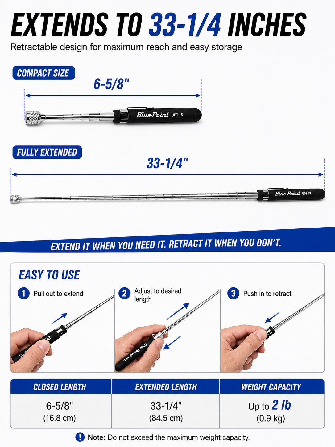 BLUE POINT UPT15 Telescopic Magnet Pick-Up Tool