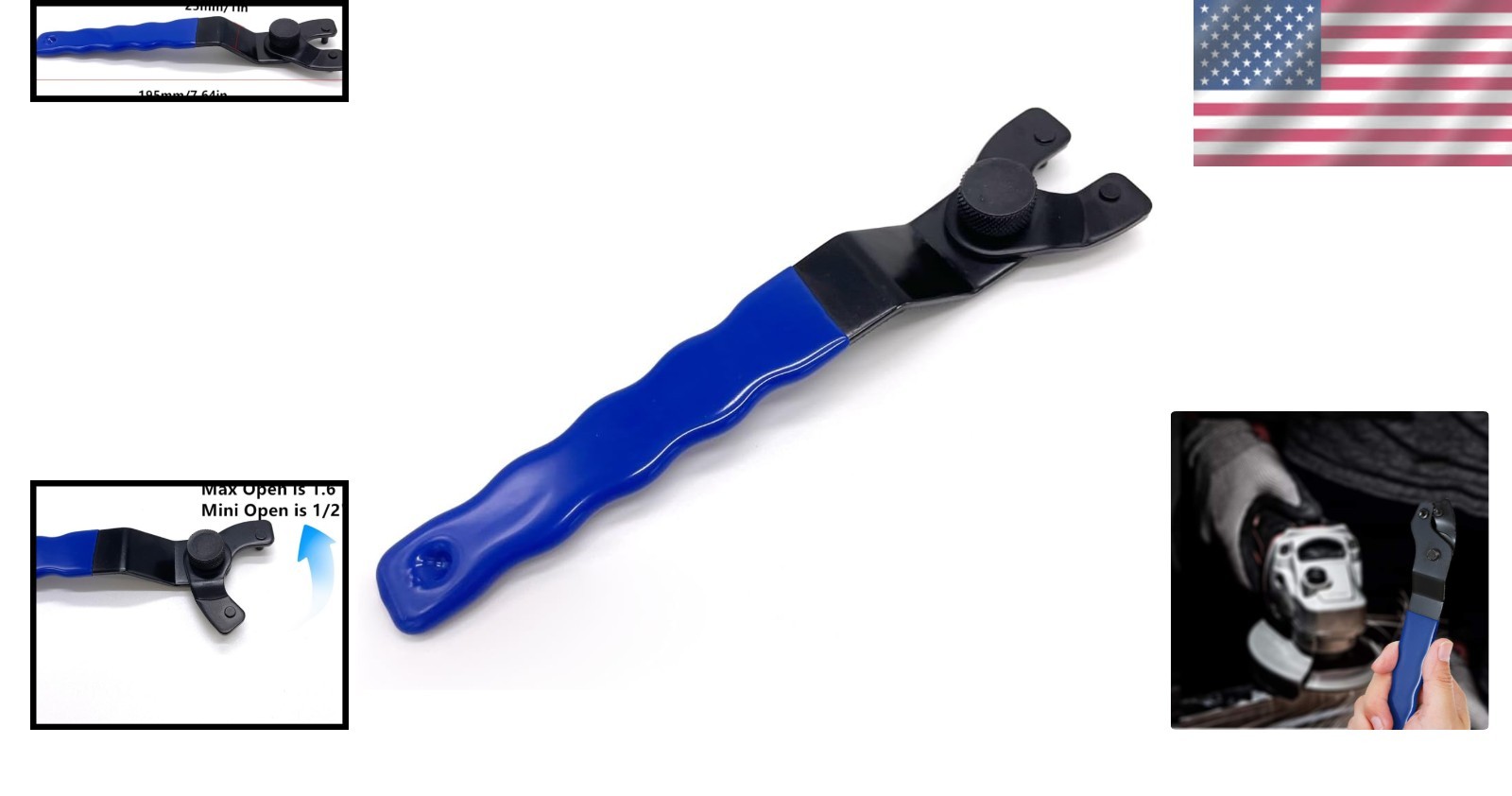 Versatile Adjustable Wrench – High Carbon Steel, 12-46mm for Grinders & More