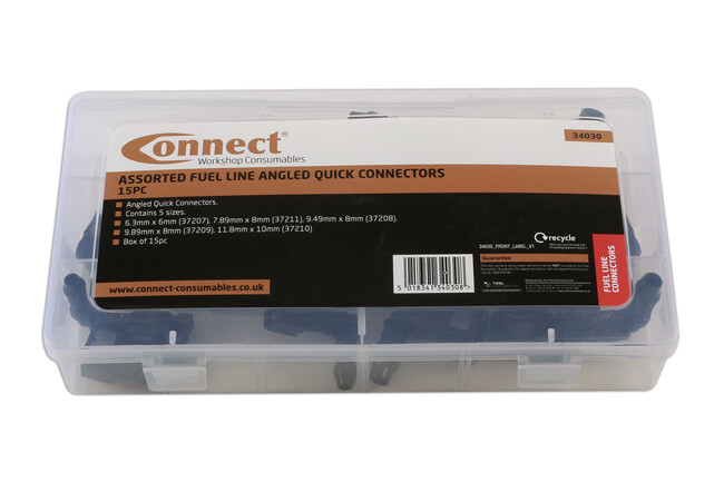 Connect 34030 15 Piece Assorted Fuel Line Angled Quick Connectors