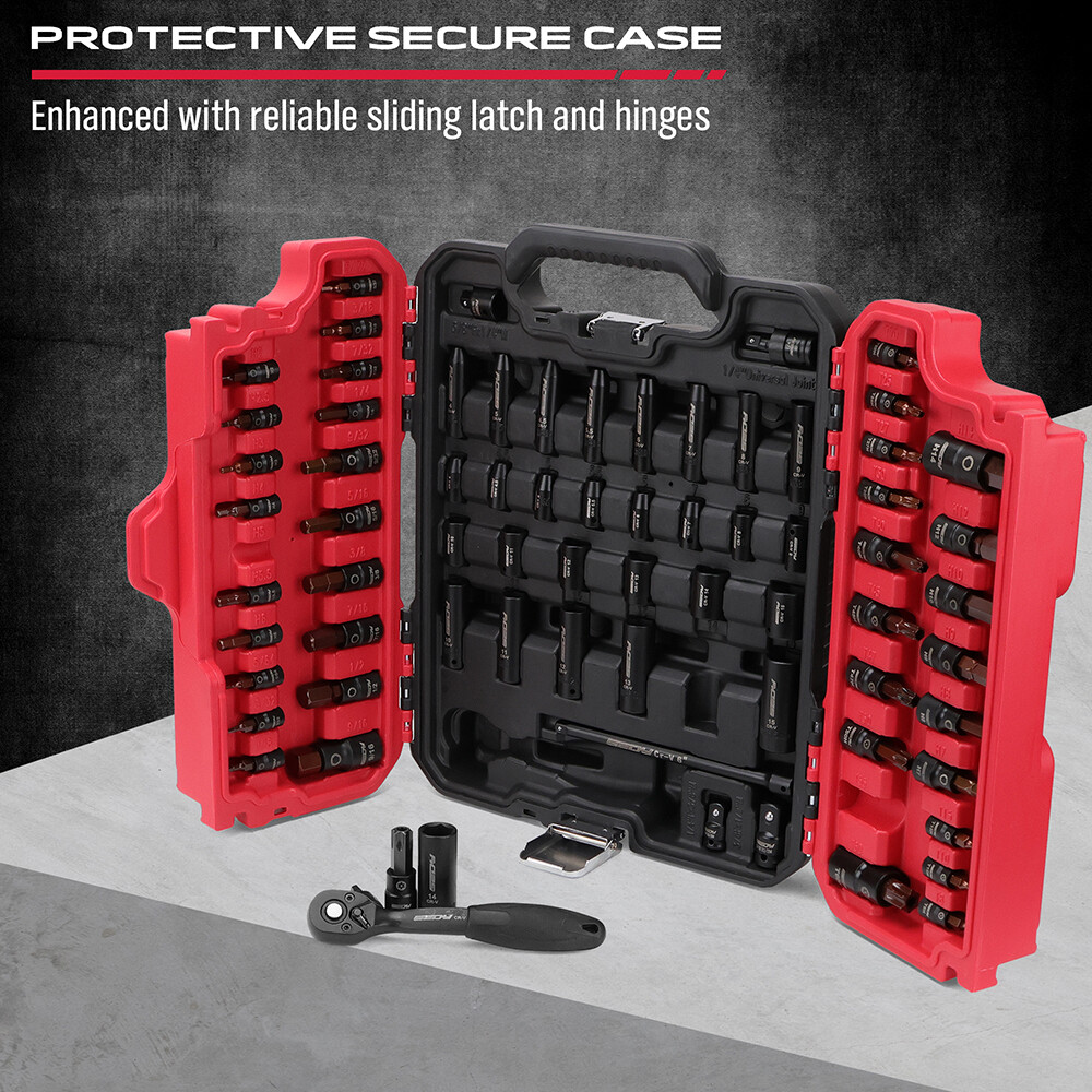 73PC Hex Torx Bit Impact Socket Set SAE Metric Deep Shallow Ratchet Adapters