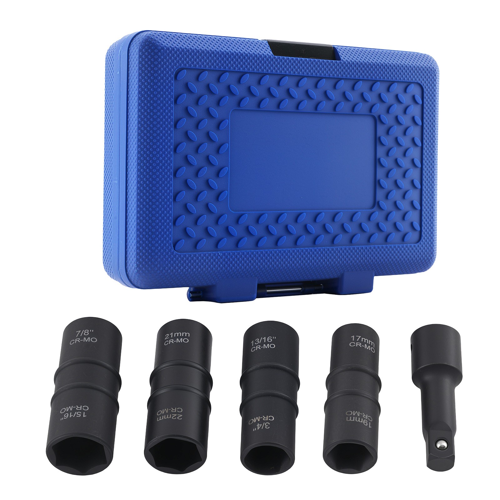1/2″ Drive 5PC Flip Impact Socket 17-22mm SAE Metric Dual Sided with 3″ Bar