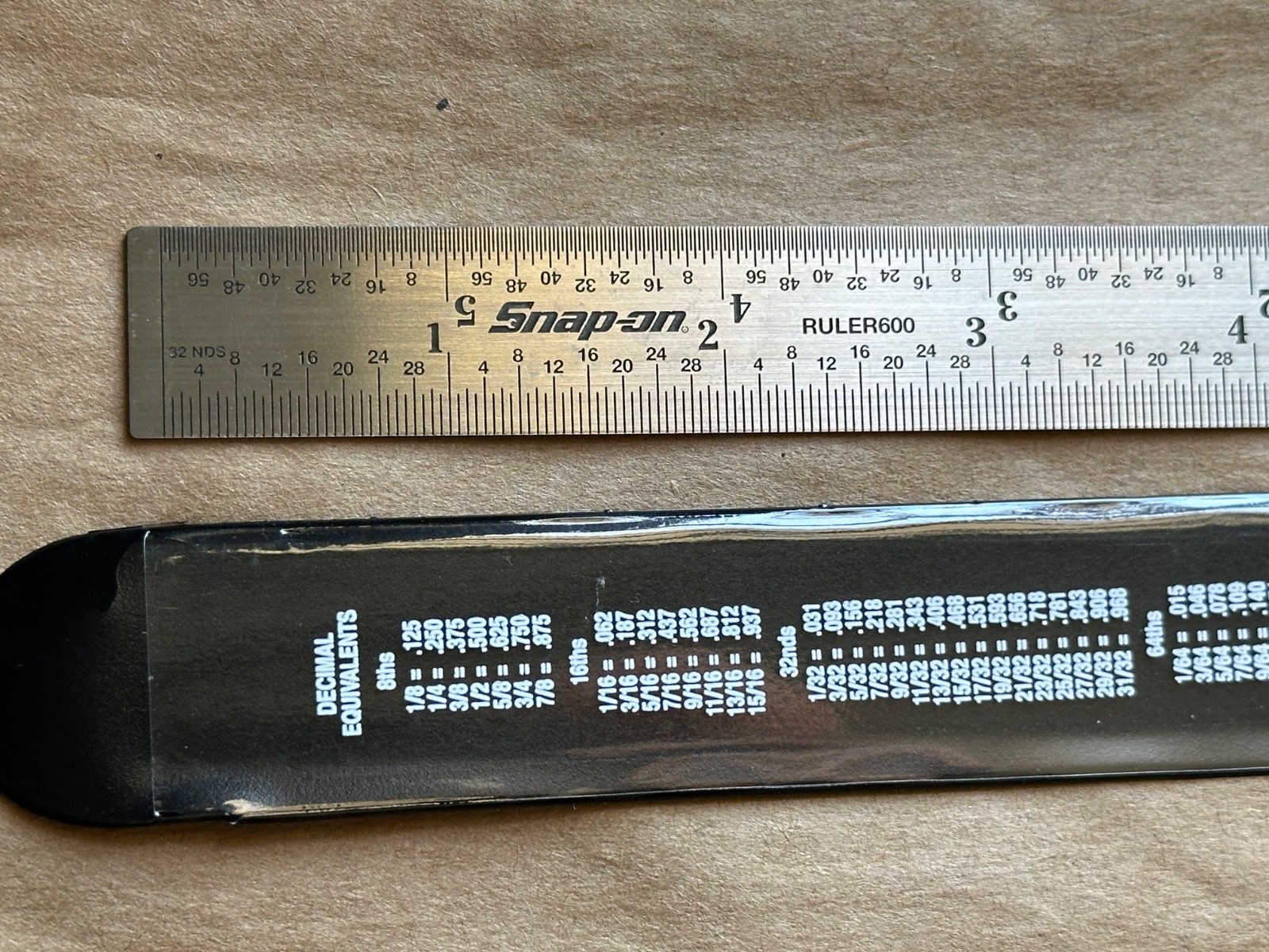 Snap-on Tools USA NEW 6″ Straight Edge 1/32″ & 1/64″ Grad. Steel Ruler RULER600