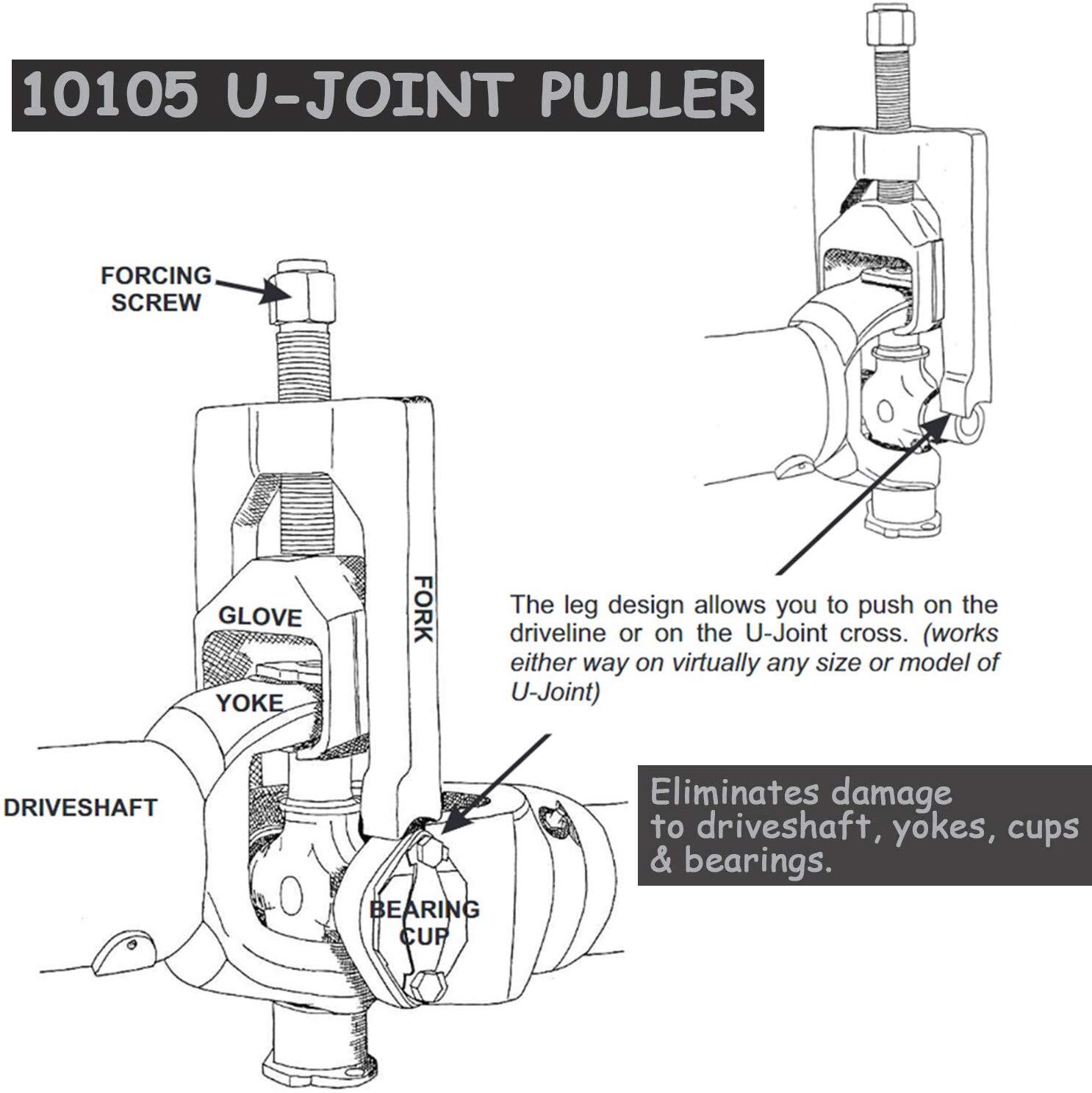 10105 Heavy Duty Universal Joint Puller Press Removal U-Joint Tool Class 1-3