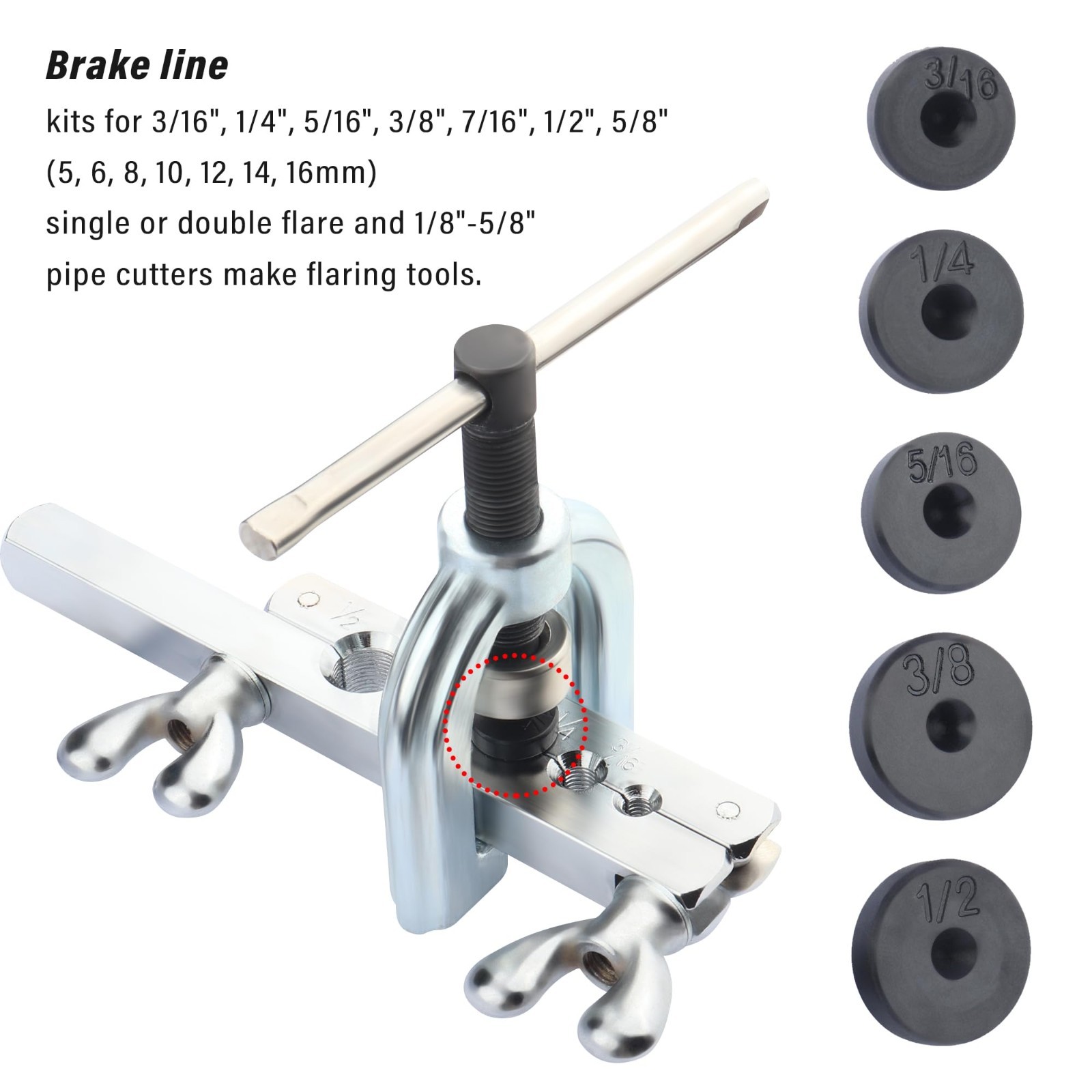 3/16″ Brake Line Kit – 16 Fittings, Tubing Bender & Flaring Tool for Hydraulic S