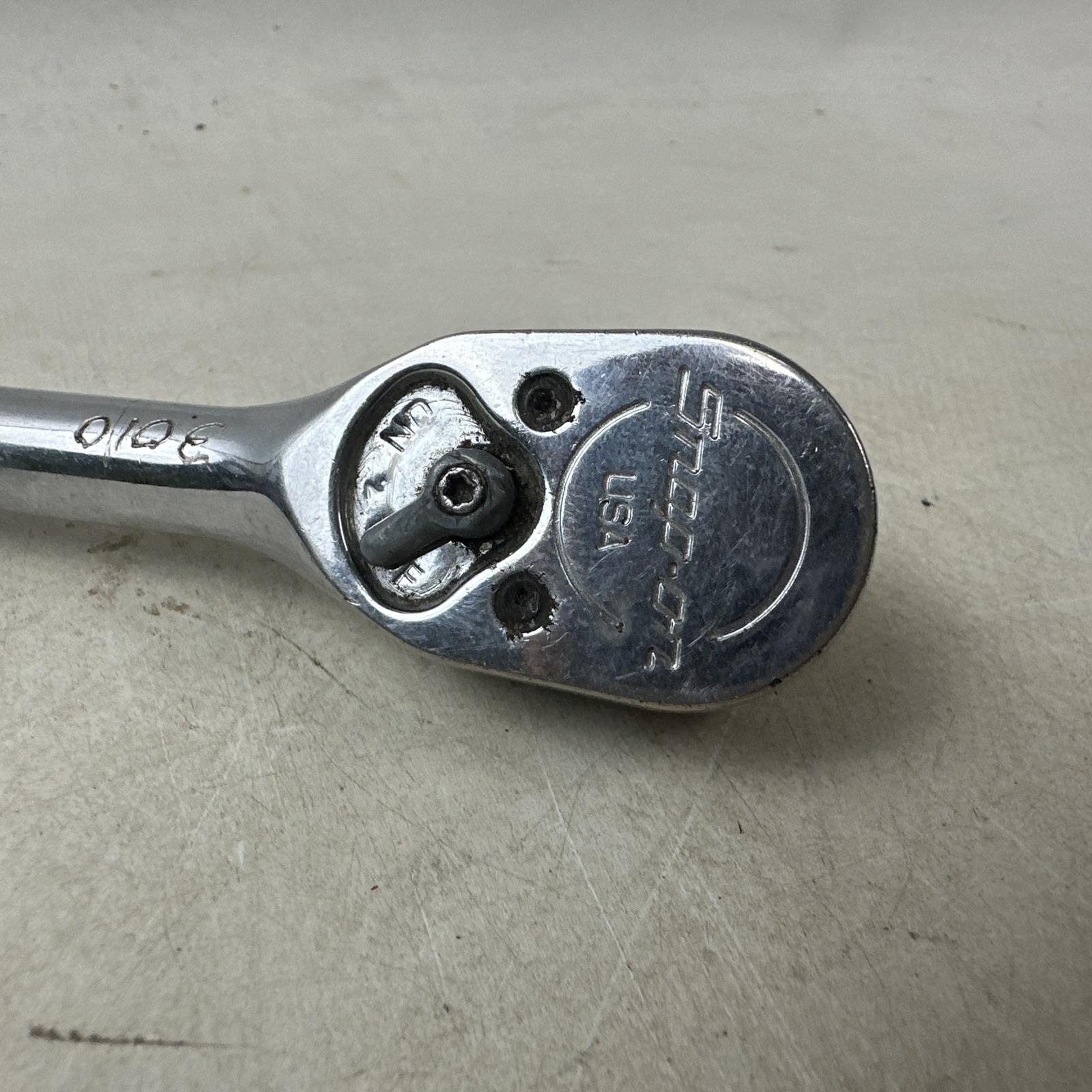 Snap On F830 Standard Handle 3/8” Ratchet About 7 1/2” Long Works Has Engravings