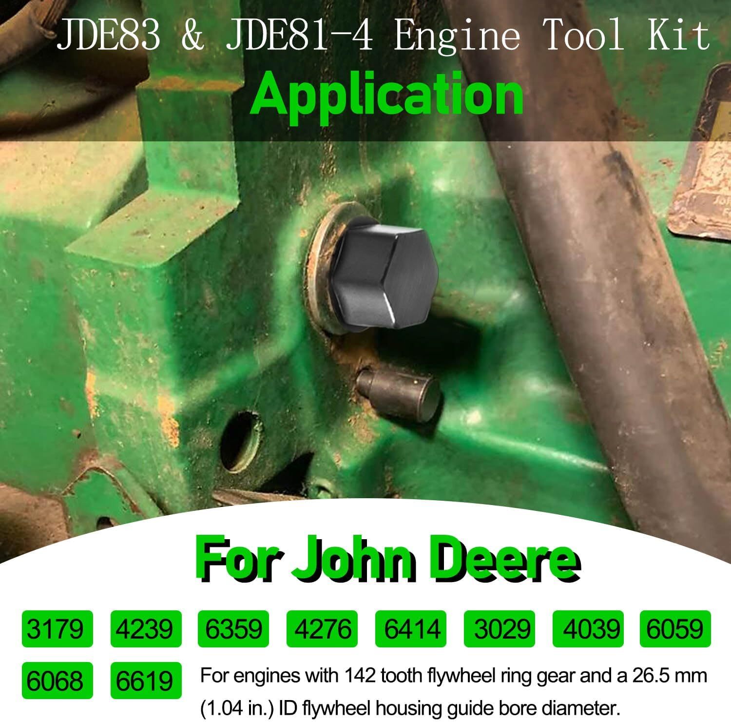 JDE83 JDE81-4 For John Deere Engine Turning Tool & Timing Pin Kit