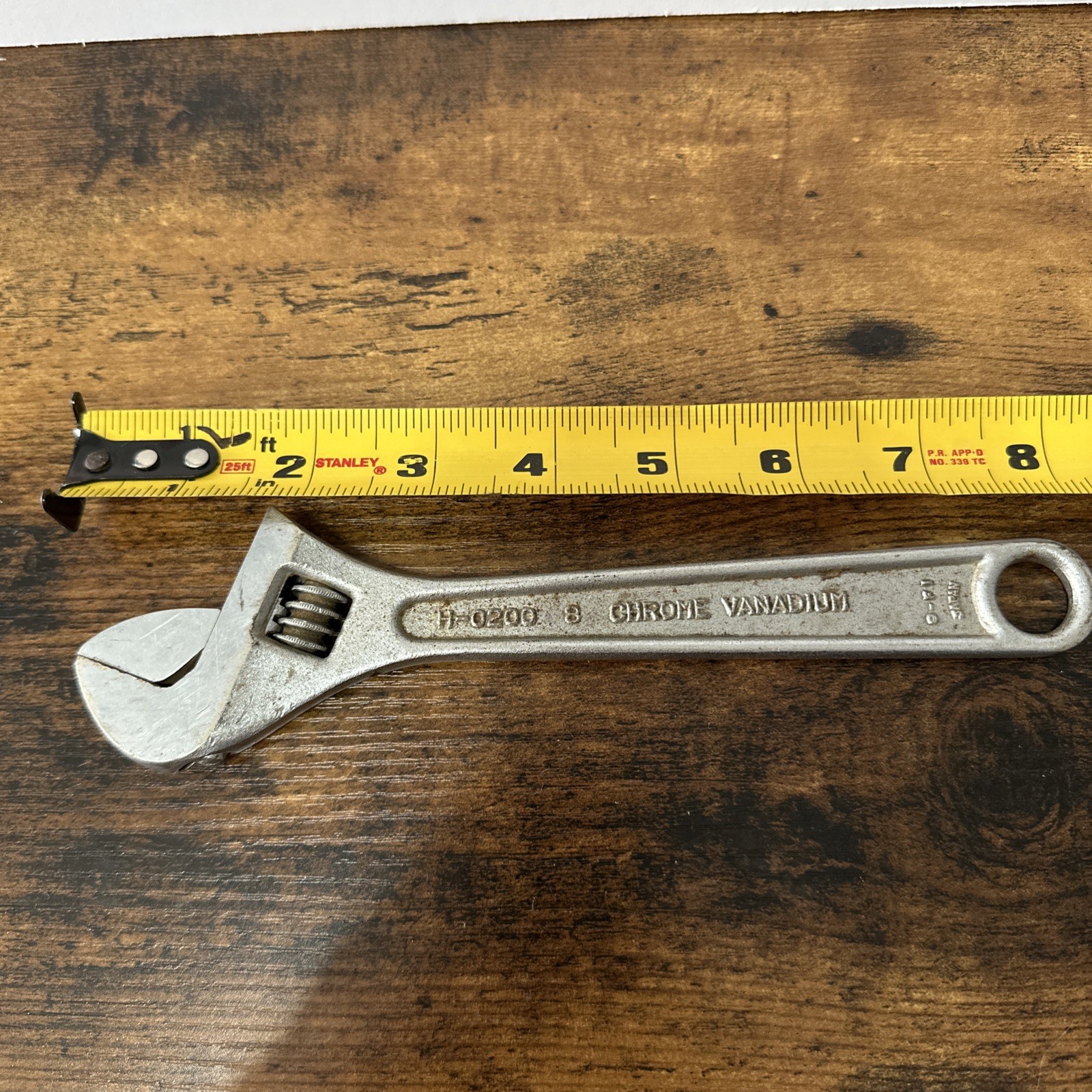 TOP 200mm 8” Adjustable Wrench Spanner Forged Chrome Vanadium Heavy Duty Tool