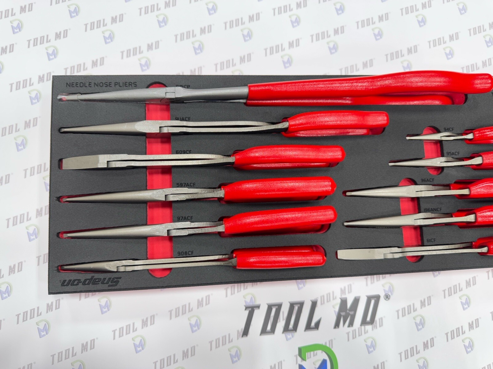 Snap-on Tools USA NEW RED 11-Piece Needle Nose Pliers Foam Set PLNN11000FR