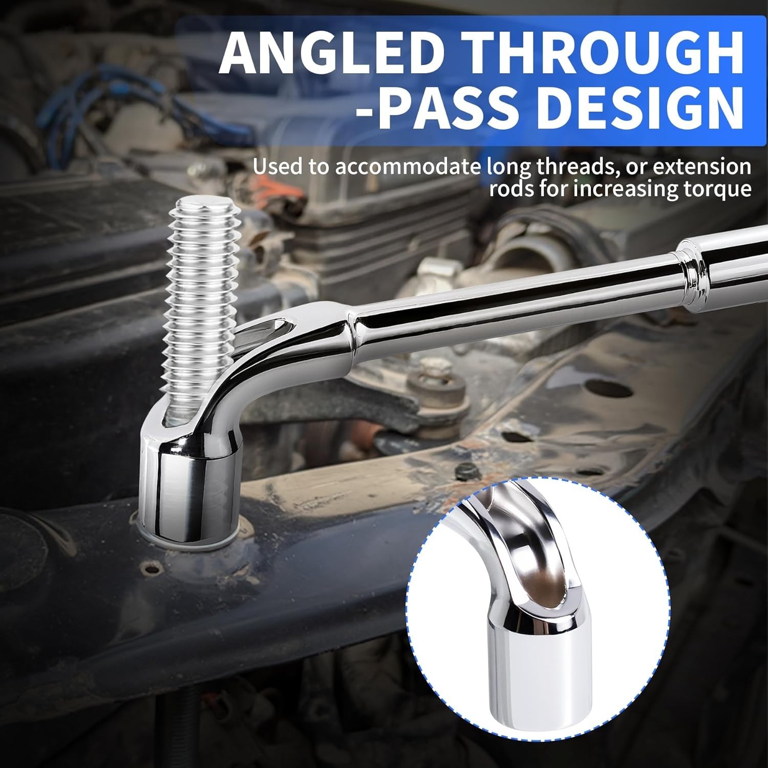 BRIGHTLINES 13mm L-Shaped Double-Head Hex Socket Wrench – Angled 6-Point Socket