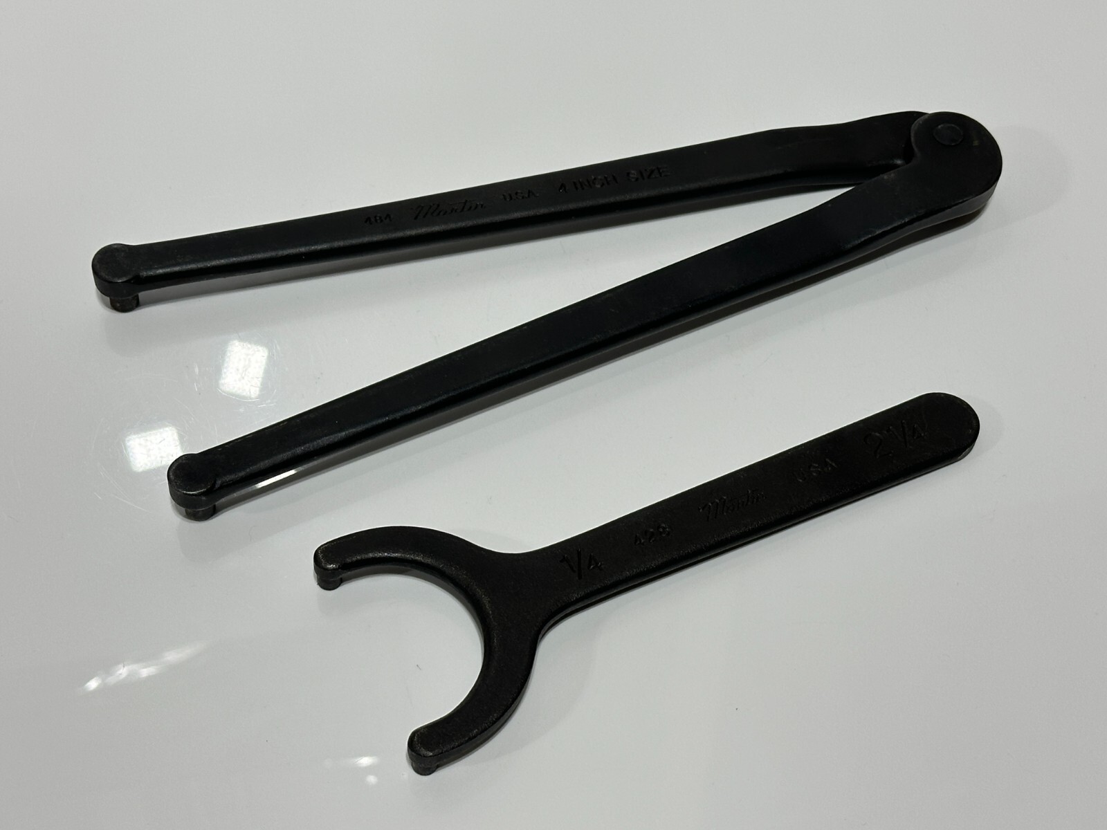 Martin Tools USA 2pc Spanner Wrench Set Lot, 428 SAE 2-1/4 & 484 Sprocket & Gear