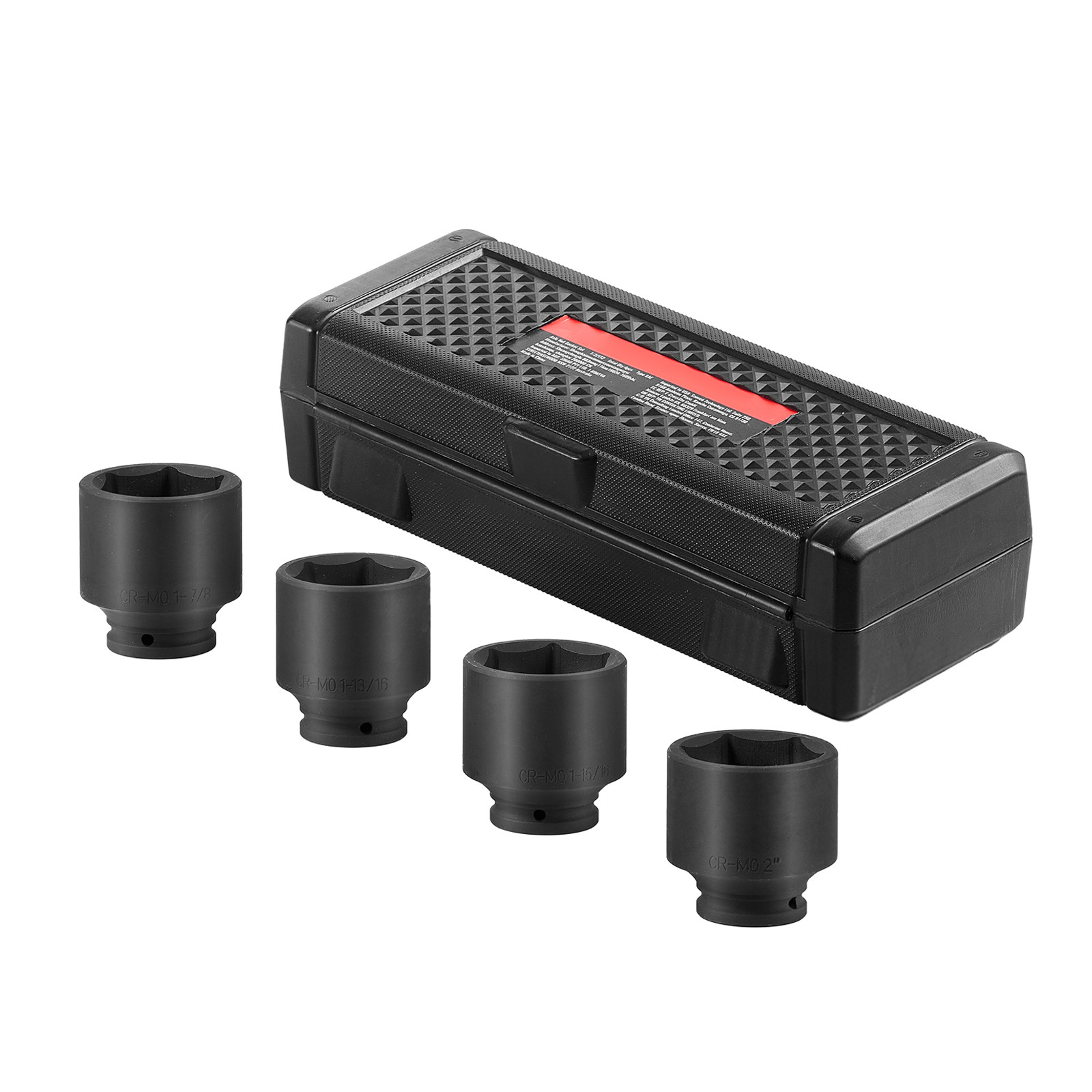 Axle Nut Impact Socket Set 1/2″ Drive 6-Point 4PCS SAE Spindle Nut Socket