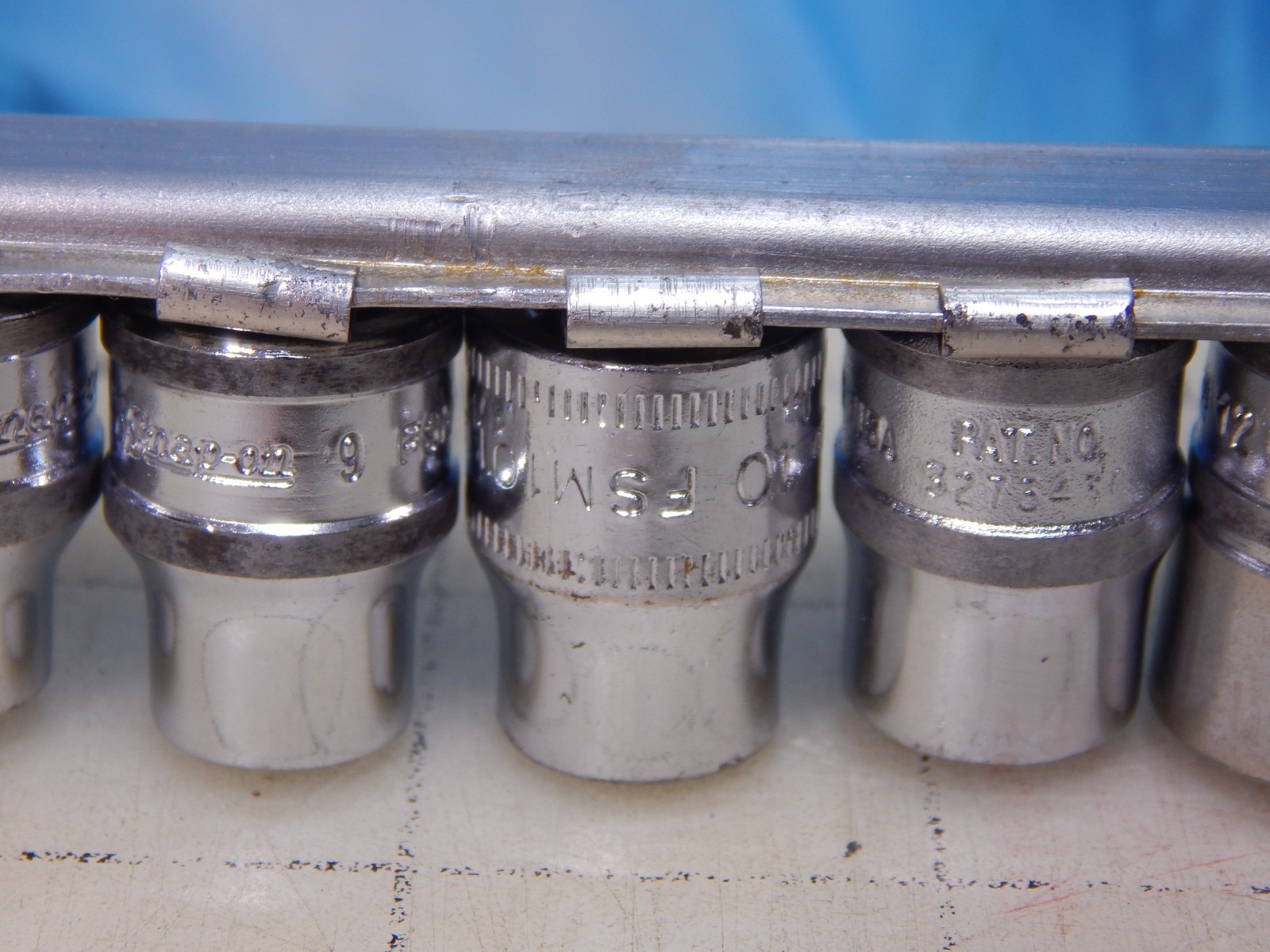 Snapon socket set 3/8″ dr. FSM series, Metric 6 point W/ A269 Rail, 6-14, 16-18